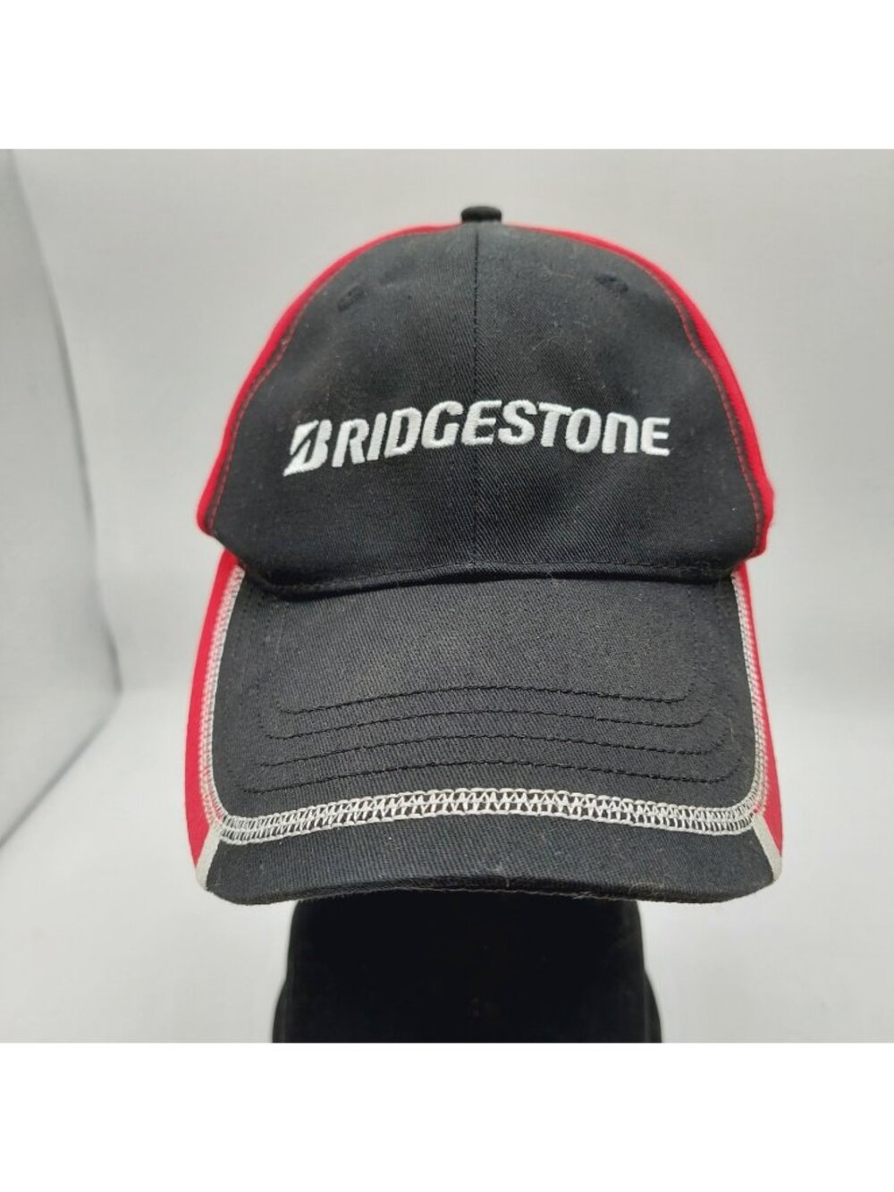 Bridgestone Red Black Men's Adjustable Strapback Hat Baseball Cap